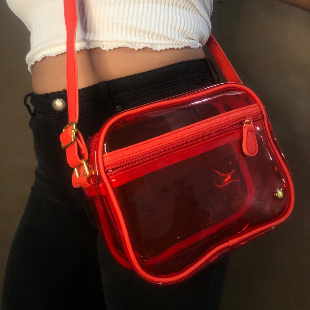 Red Clear Crossbody Bag